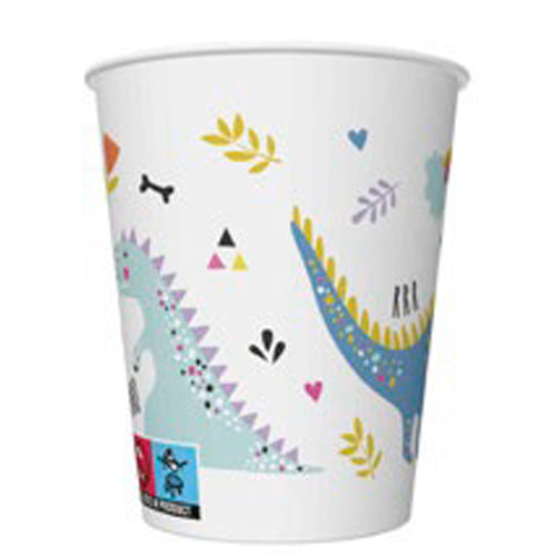 Daisy Dino Paper Cups 8pcs - 250ml