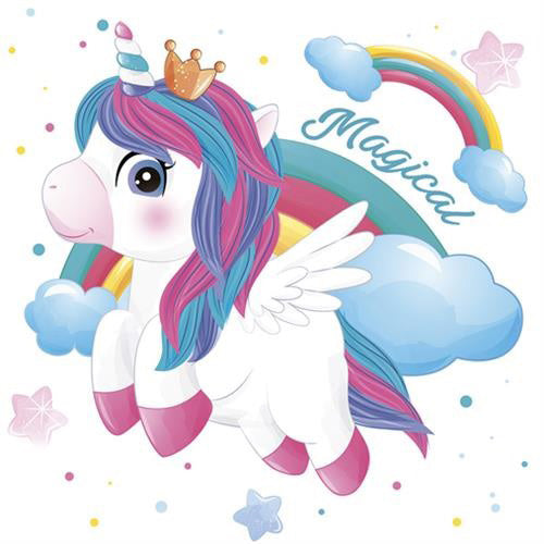 Daisy Napkins A Pack Of 20pcs 33 x 33cm - Magical Unicorn