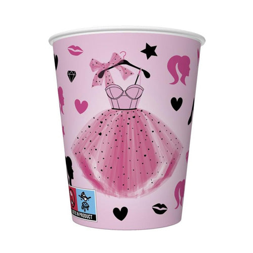 Daisy Barbie Paper Cups 8pcs - 250ml