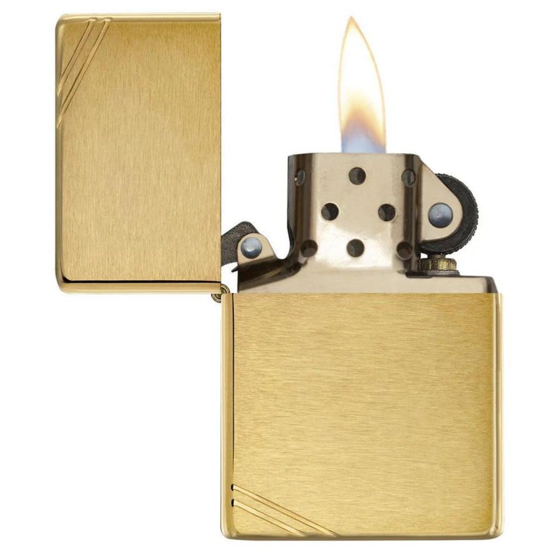 Zippo 240 Vintage Brushed Brass With Slashes