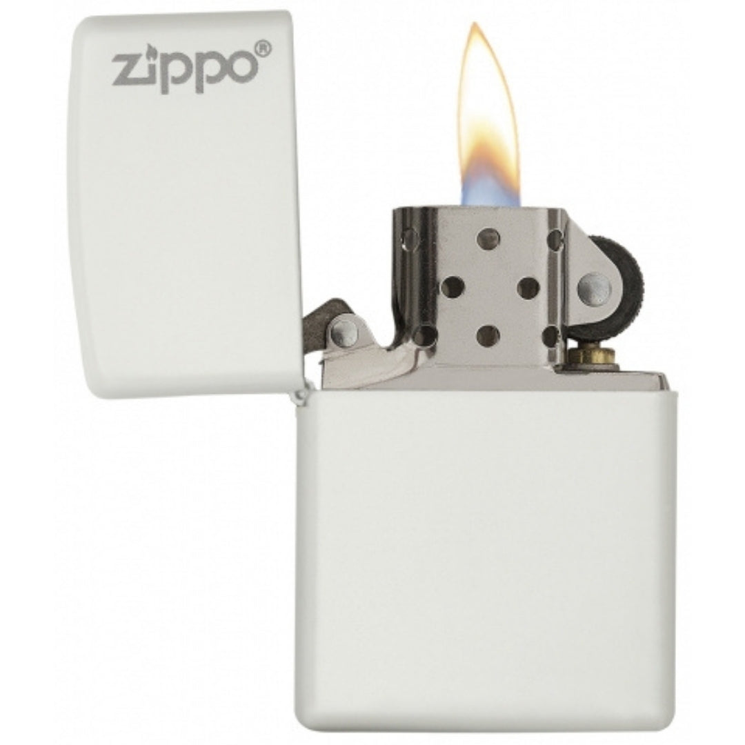 Zippo 214zl White Matte With Zippo Logo