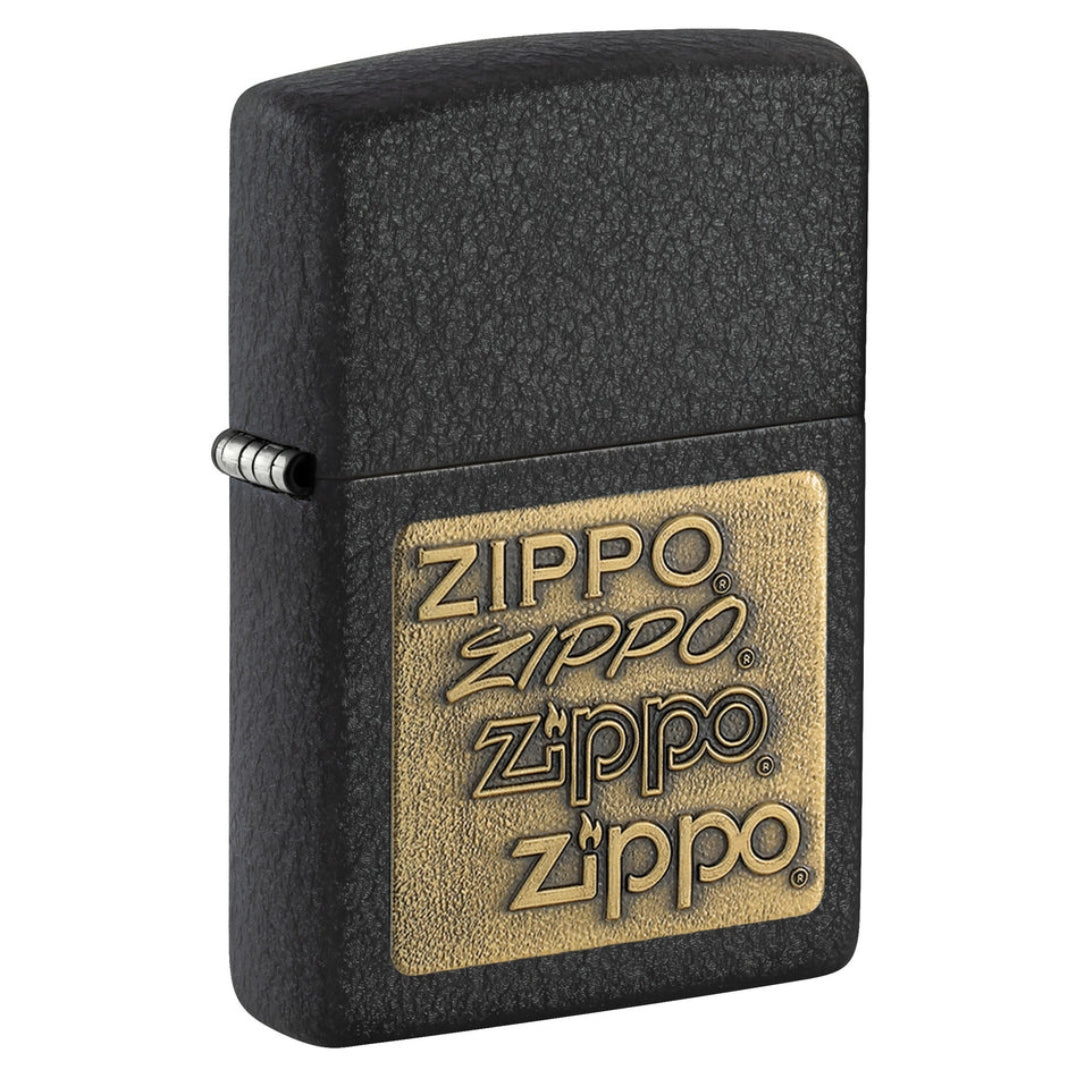 Zippo 362 Black Crackle Gold Zippo Logo