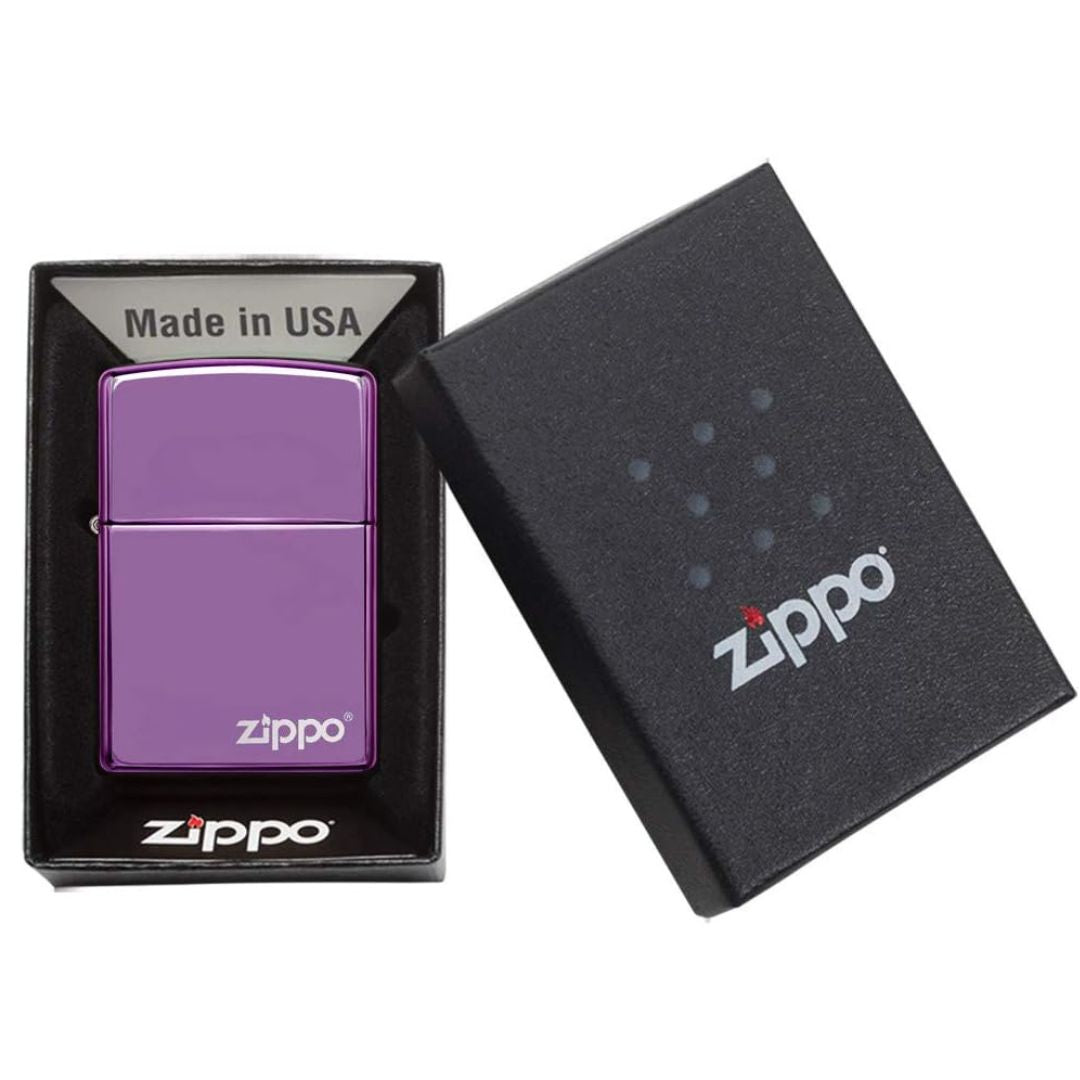 Zippo 24747zl Classic High Polish Purple With Logo