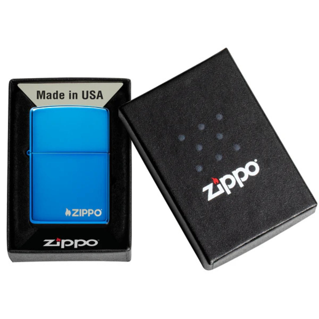 Zippo 20446zl Classic High Polish Blue Zippo Logo