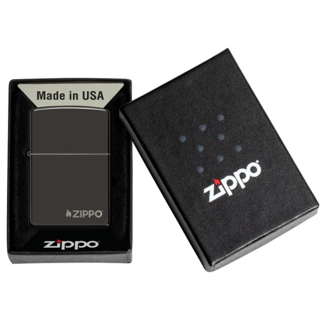 Zippo 24756zl Classic High Polish Black Zippo Logo
