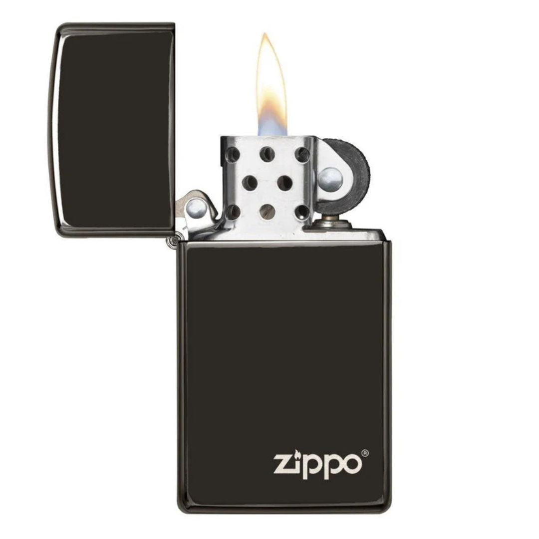 Zippo 28123zl Slim High Polish Black Zippo Logo