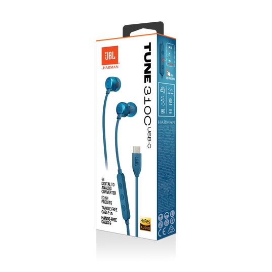 JBL Tune310c USB-C Earphones - Blue