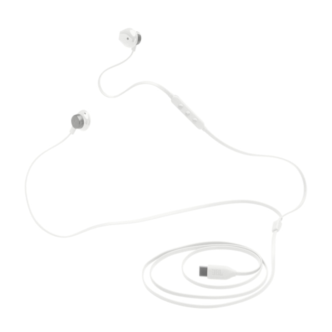 JBL Tune 305C USB-C Earphones (C-Type Cable) - White