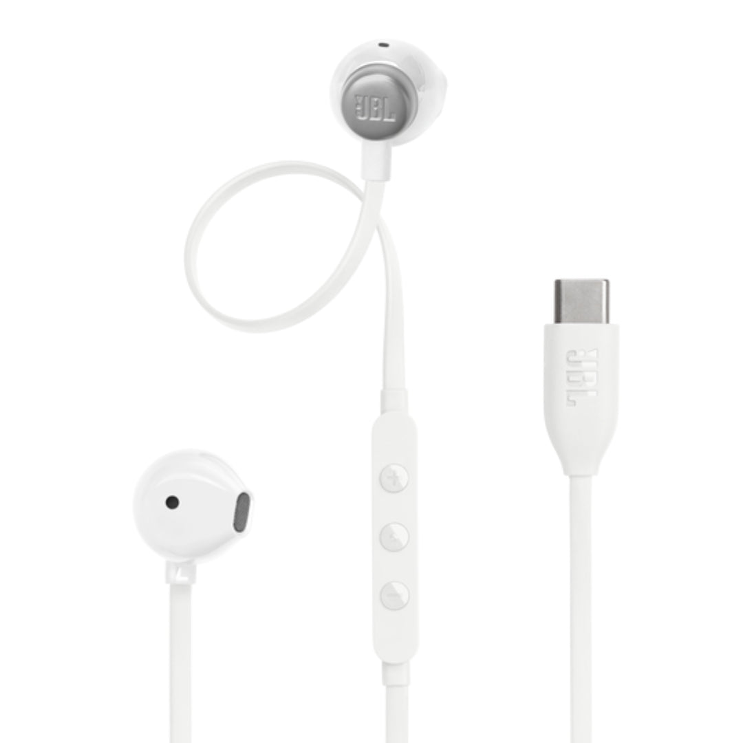 JBL Tune 305C USB-C Earphones (C-Type Cable) - White