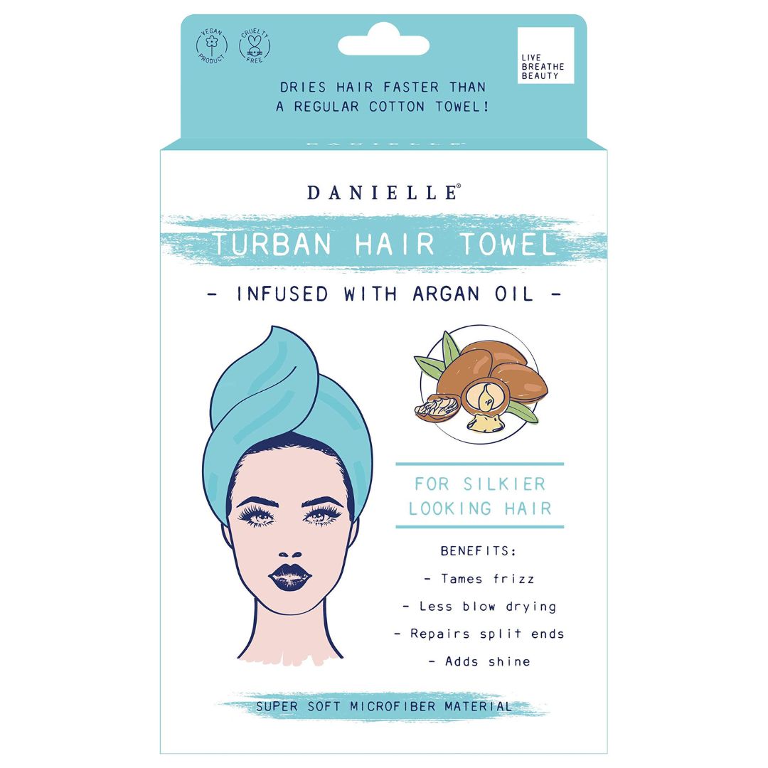 Turban Hair Towel Infused With Argan Oil, For Silkier Looking Hair