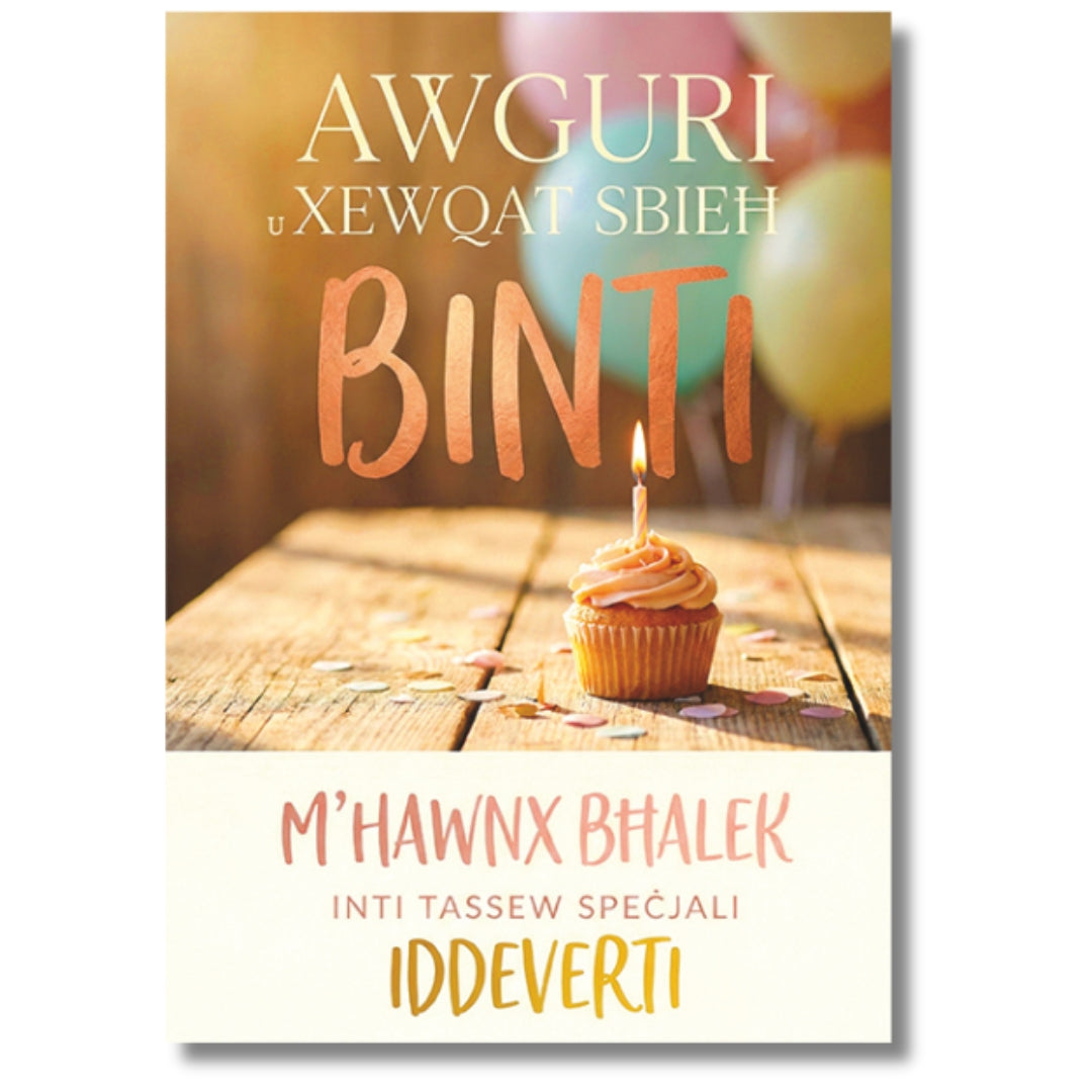 Awguri U Xewqat Sbieh Binti - Greeting Card