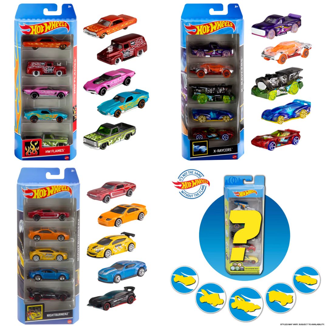 Hot Wheels 1:64 A Pack Of 5pcs x 1pc Assortment