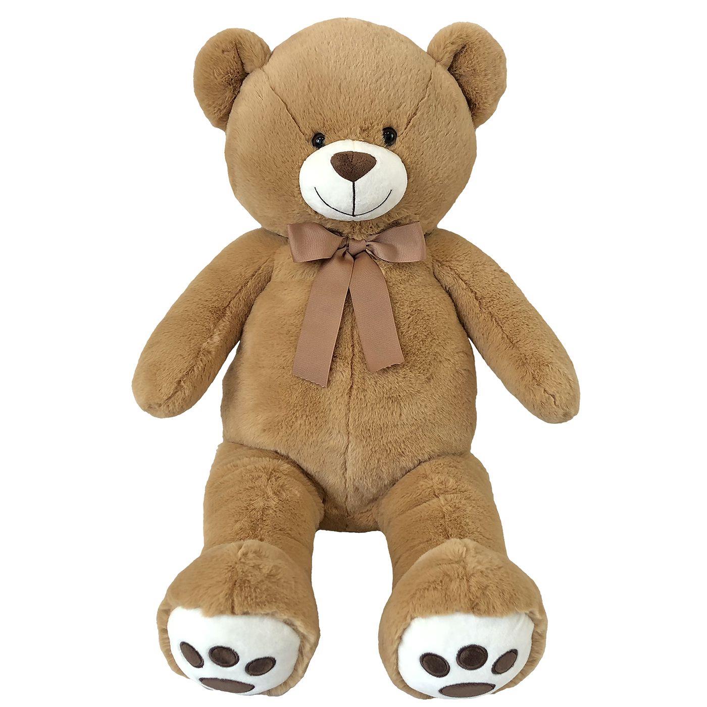 Plush Brown Teddy Bear With Bow 60cm