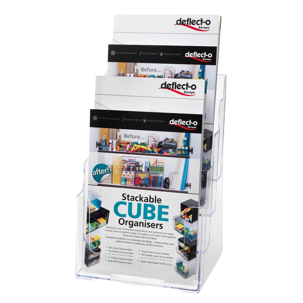 Deflect-o A4 Literature Holder - 4 Tier