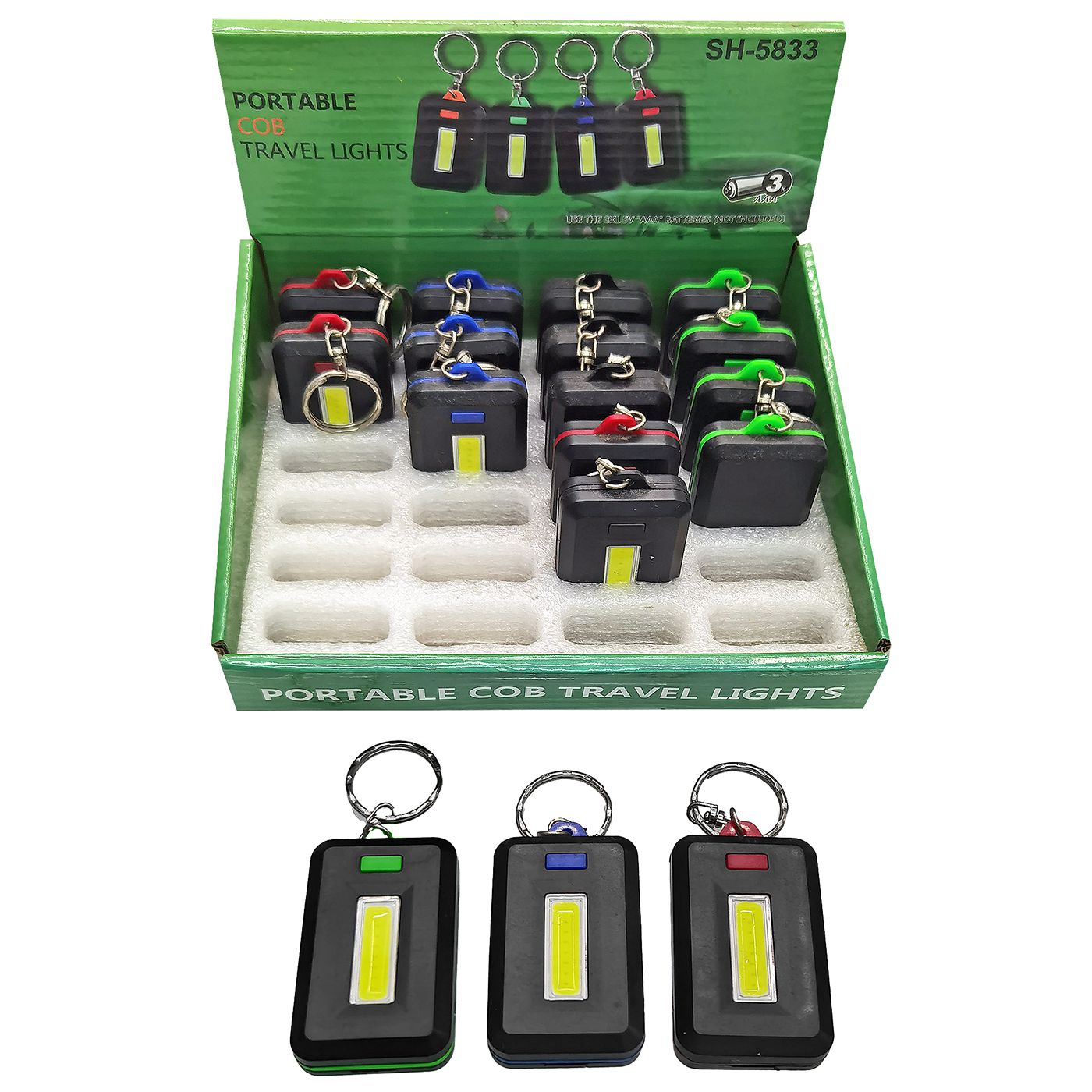 Diffused Lighting Keychain Flashlight x 1pc Assortment