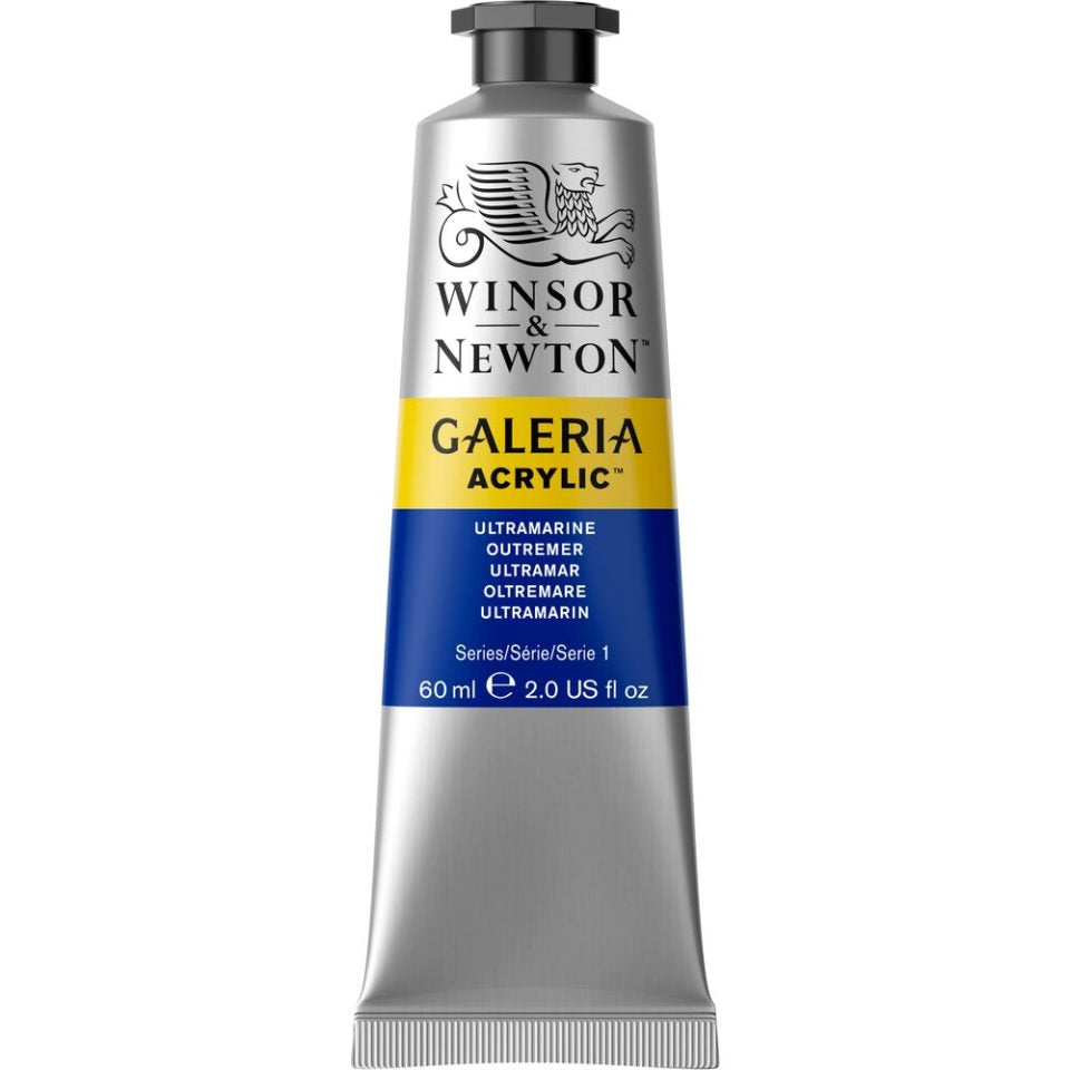 W & N Galeria Acrylic Paint 60ml - Various Colours - Lamp Black