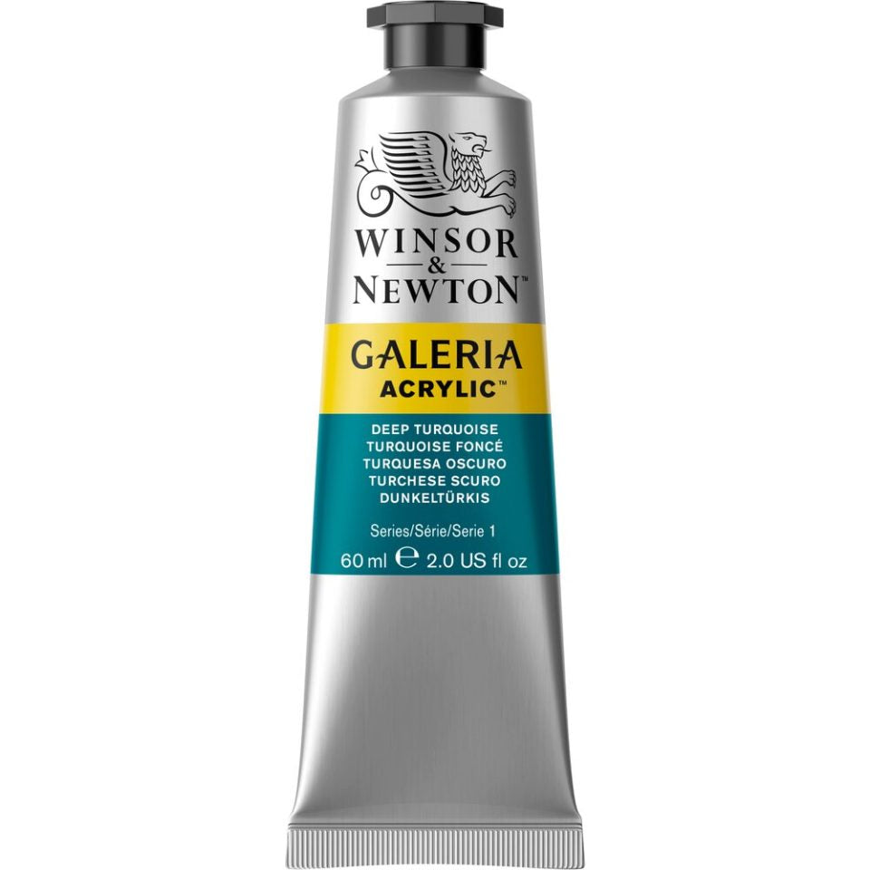 W & N Galeria Acrylic Paint 60ml - Various Colours - Lamp Black