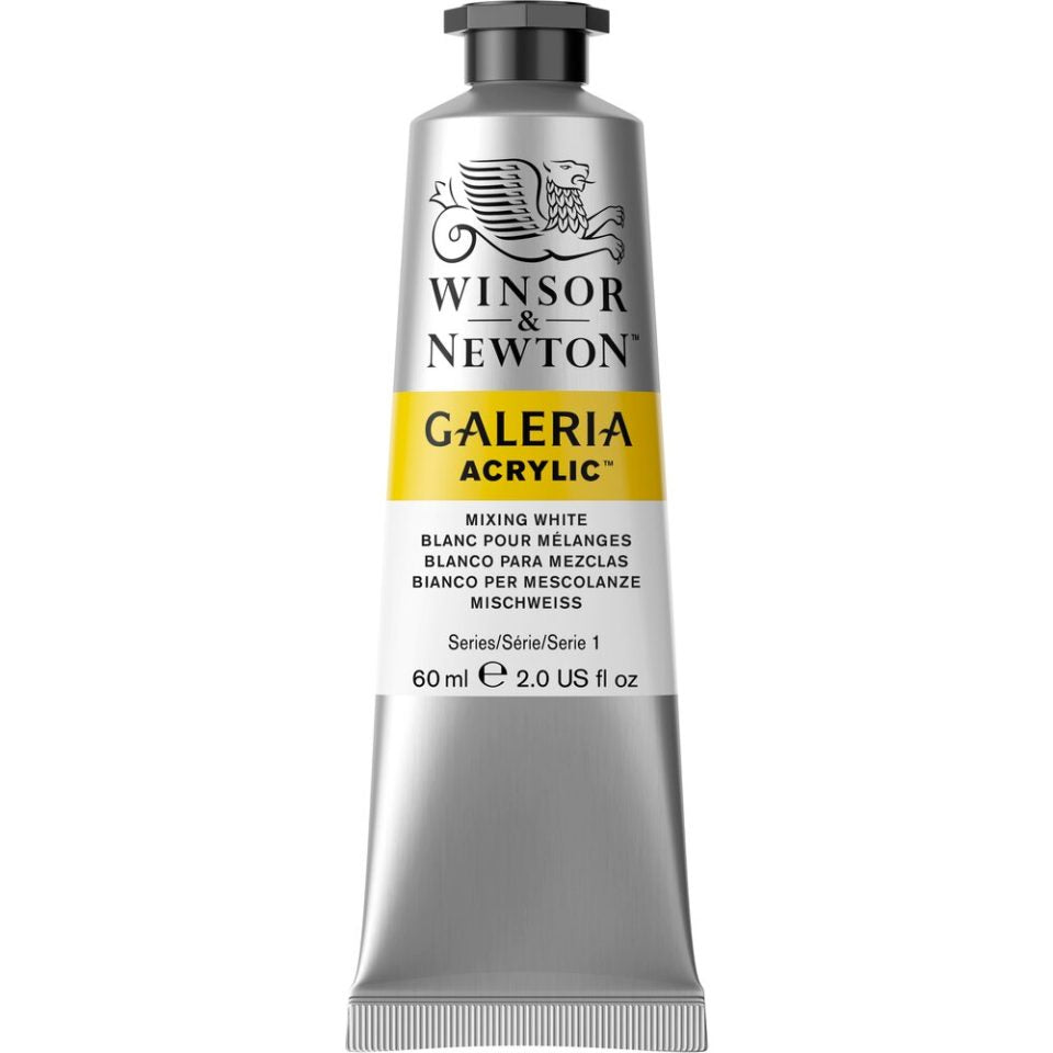 W & N Galeria Acrylic Paint 60ml - Various Colours - Lamp Black