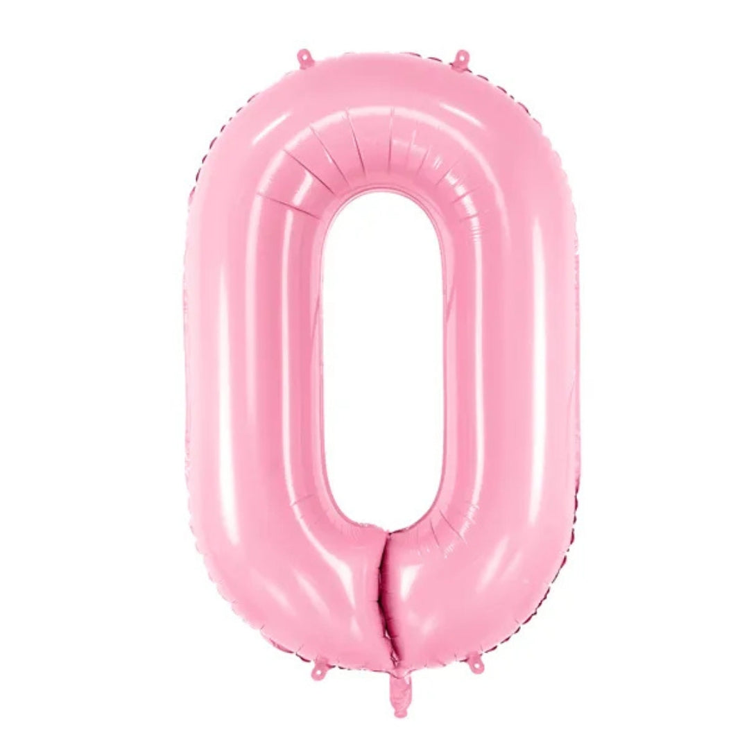 PartyDeco Helium Foil Balloon 86cm - All Numbers! - Baby Pink