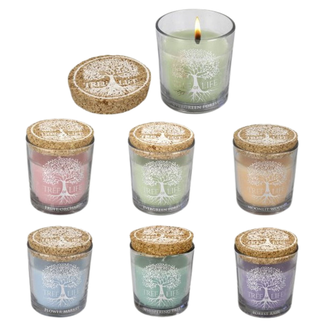 Carla World Aromatic Candle With Cork Lid - Tree Of Life x 1p Assortment