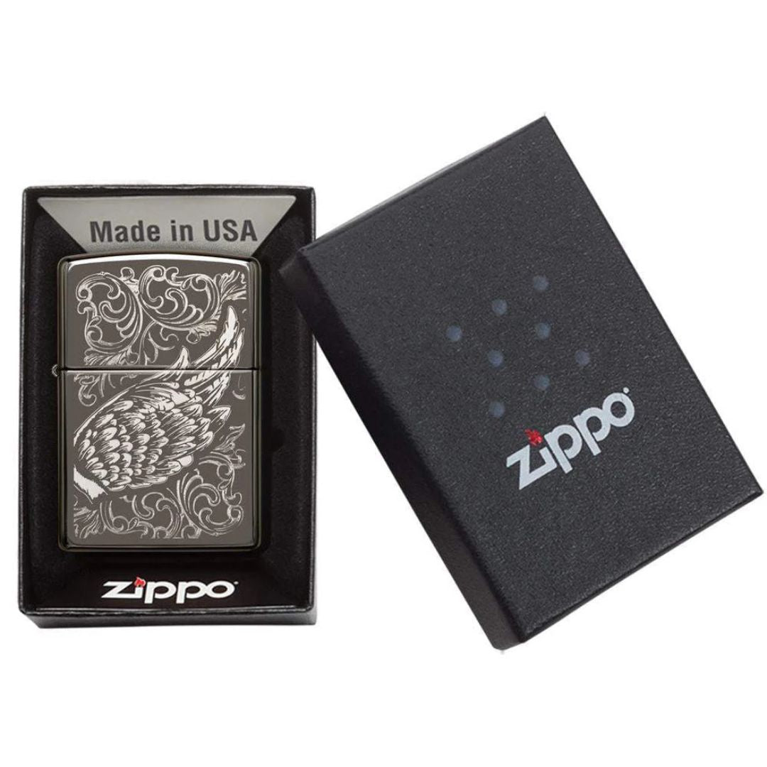 Zippo 29881 Filigree Flame And Wing Design