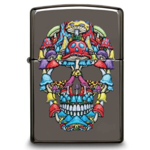 Zippo Black Ice Mushroom Skull Design