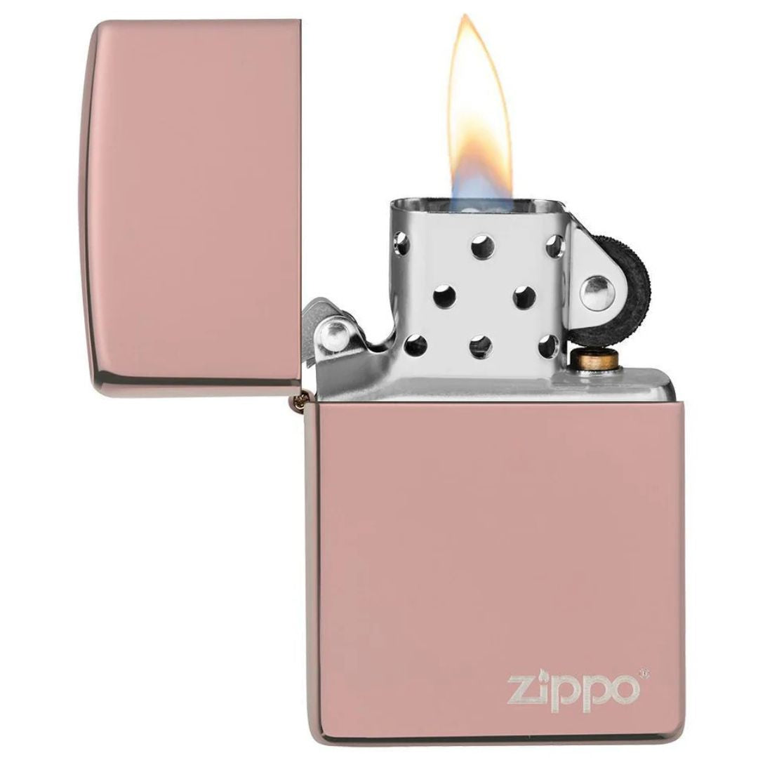 Zippo 49190zl Classic High Polish Rose Gold Zippo Logo