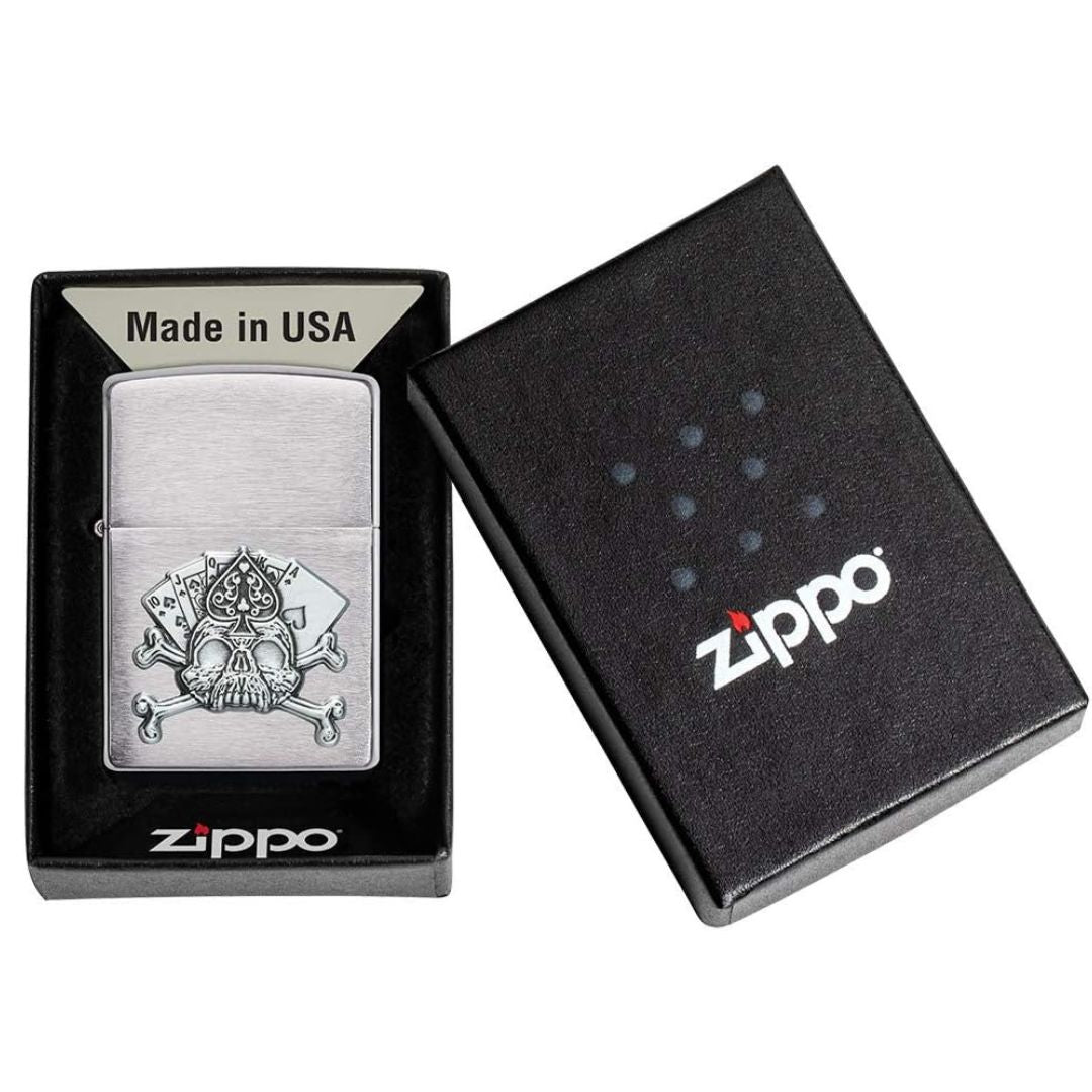 Zippo 49293 Card-Skull Emblem