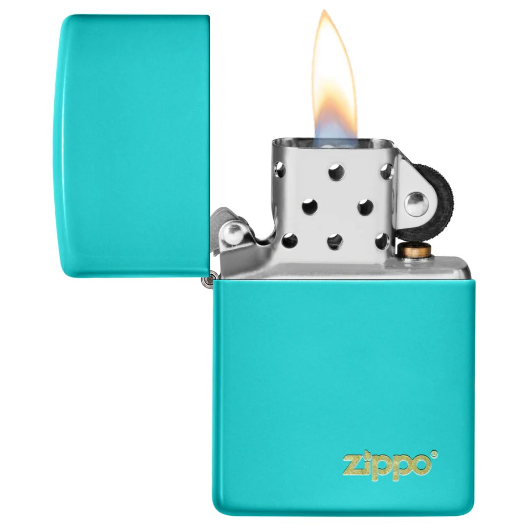 Zippo 49454zl Flat Turquoise With Logo