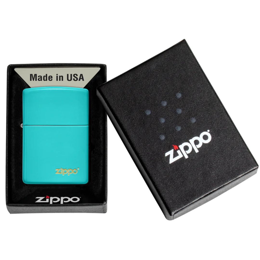 Zippo 49454zl Flat Turquoise With Logo