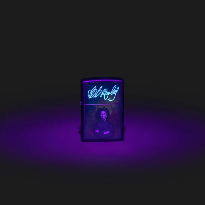 Zippo 48674 Bob Marley Black Light Signature Design