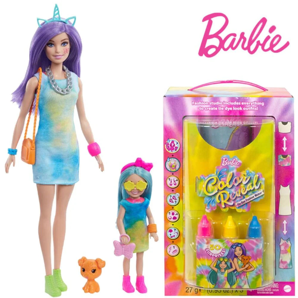 Barbie Color Reveal Tie Dye Fashion Maker with 50+ Surprises Playset