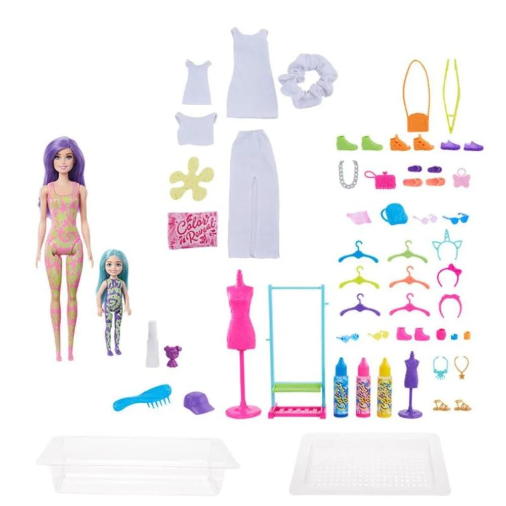 Barbie Color Reveal Tie Dye Fashion Maker with 50+ Surprises Playset