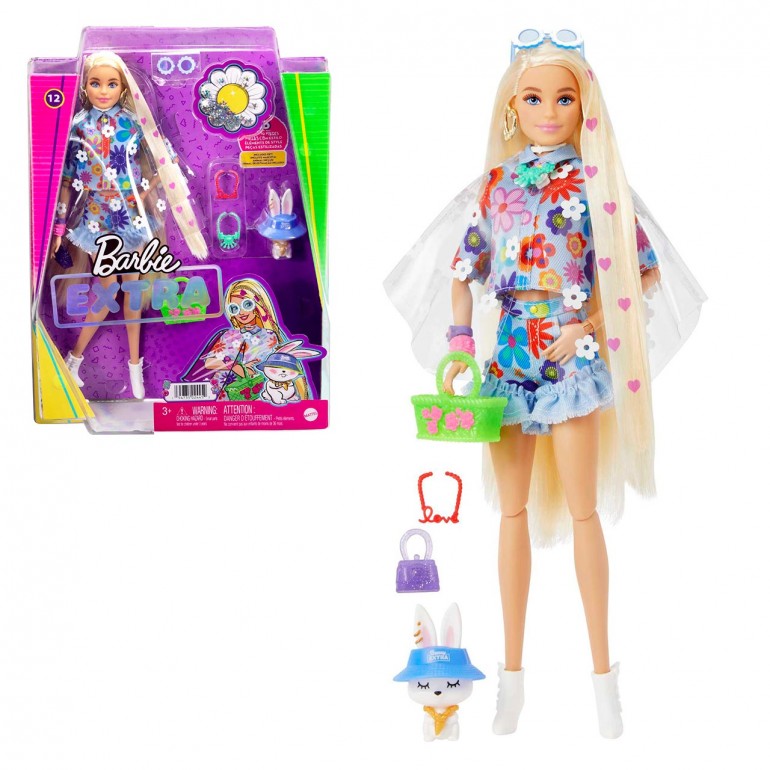 Barbie Extra Doll Flower Power - Blonde Hair