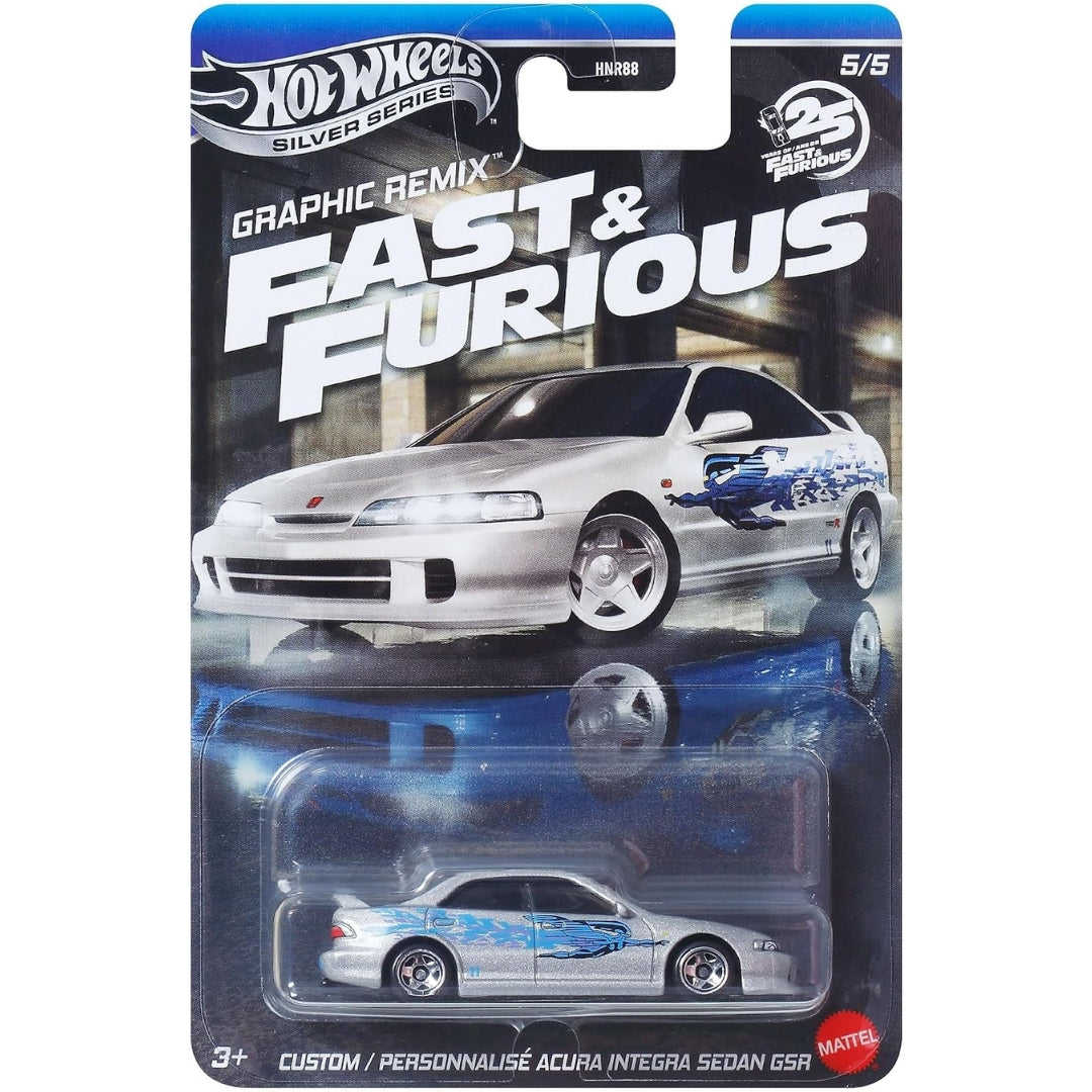 Hot Wheels Silver Series - Fast & Furious - Graphic Remix - Custom / Personnalise Acura Integra Sedan GSR