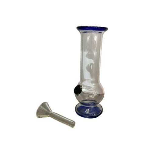 Pipe Transparent Glass With Blue 13cm