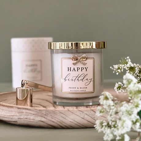 L&P Boutique Candle - Happy Birthday - Peony & Blush