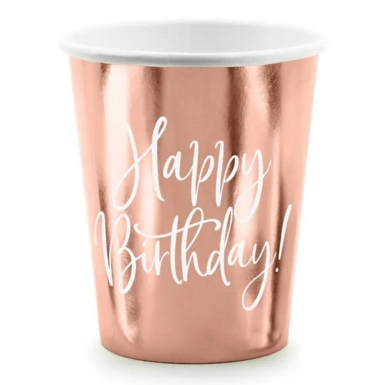 Cups 260ml Happy Birthday! Rose Gold