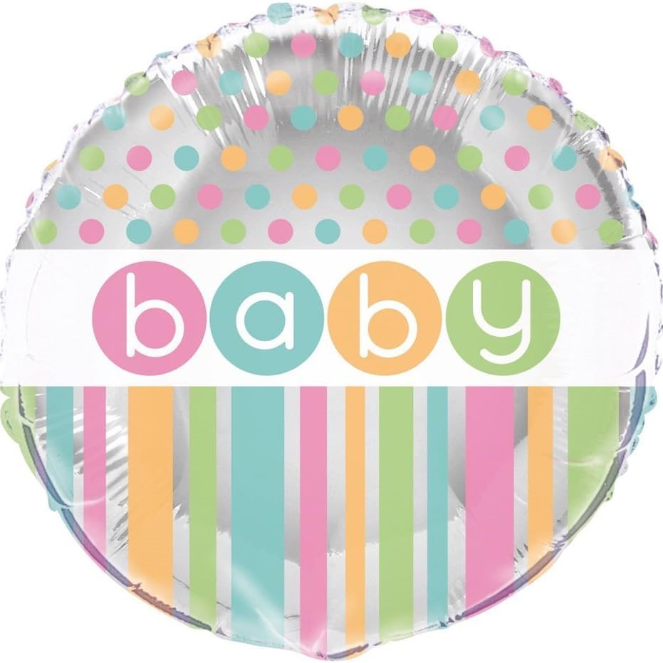 Helium Unique Foil Balloon 45.7cm - Pastel Baby Shower