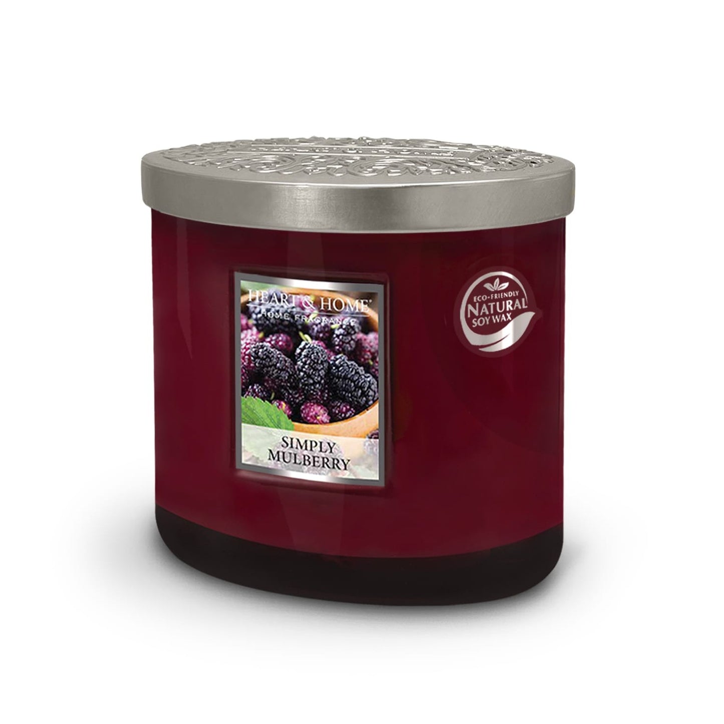 H&H Two Wick Ellipse Wick Candle 220g - Simply Mulberry
