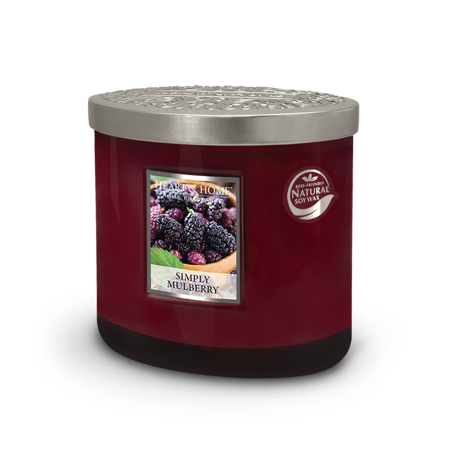 H&H Two Wick Ellipse Wick Candle 220g - Simply Mulberry