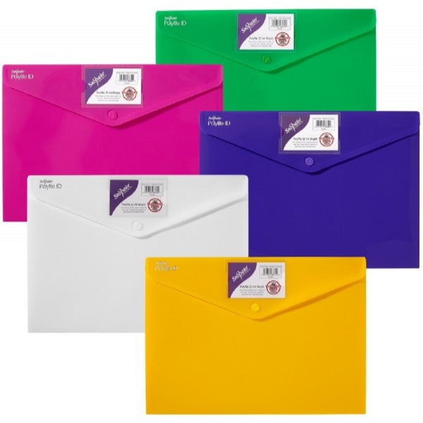 A4 Snopake Polyfile Id Bright Button Folder x 1pc Assortment