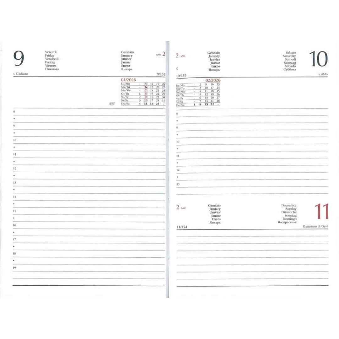 A6 Midi Maltese Diary Day Per Page 2026 x 1pc Assortment