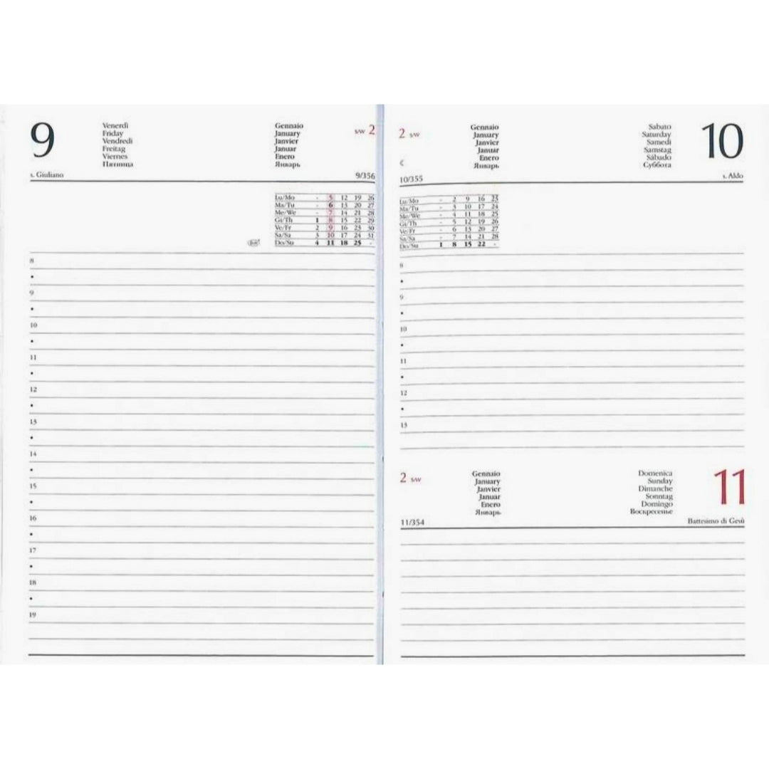 A6 Annual Diary Day Per Page - 2027 - Midi x 1pc Assortment