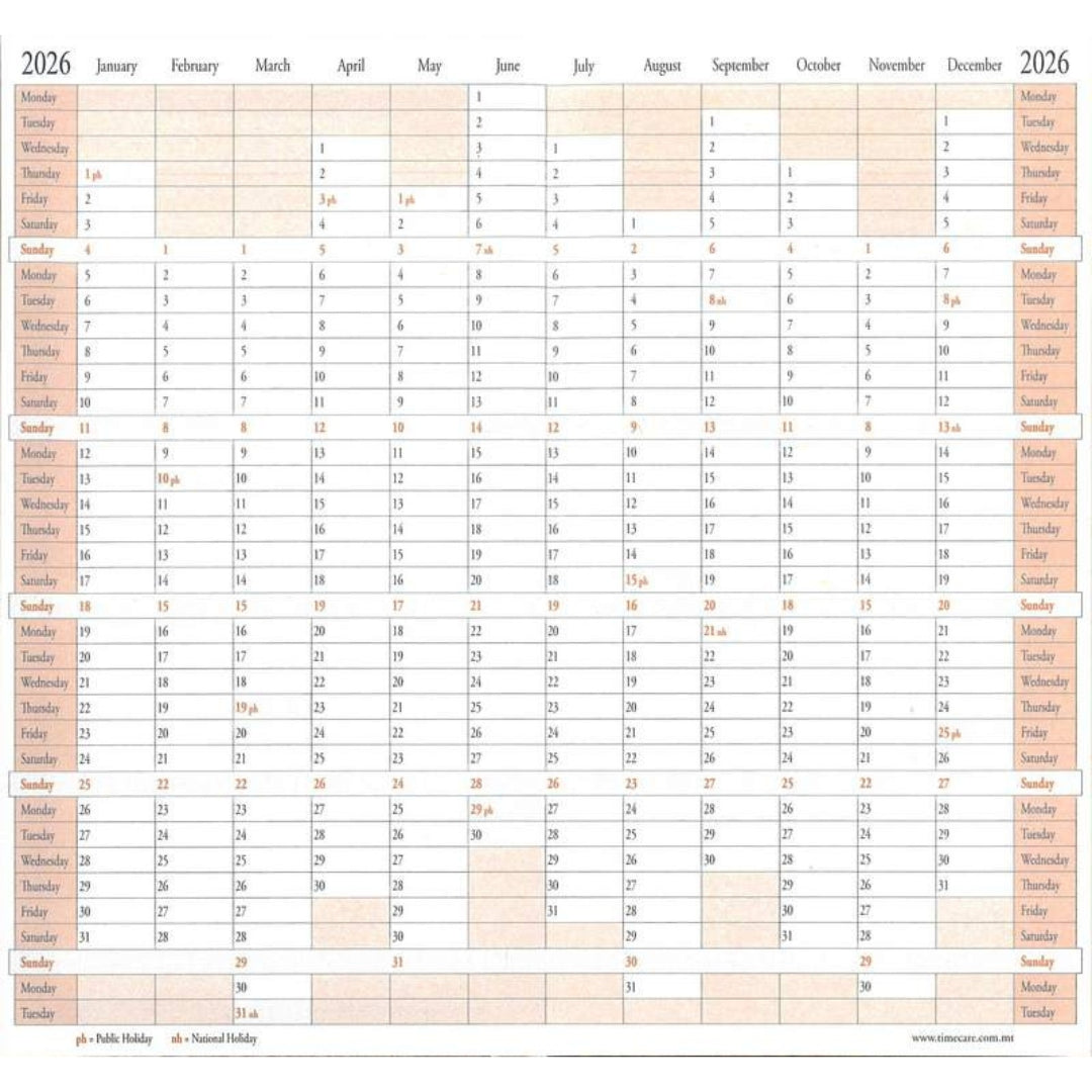 Slim Tucson Maltese Diary Week To View 2026 x 1pc Assortment