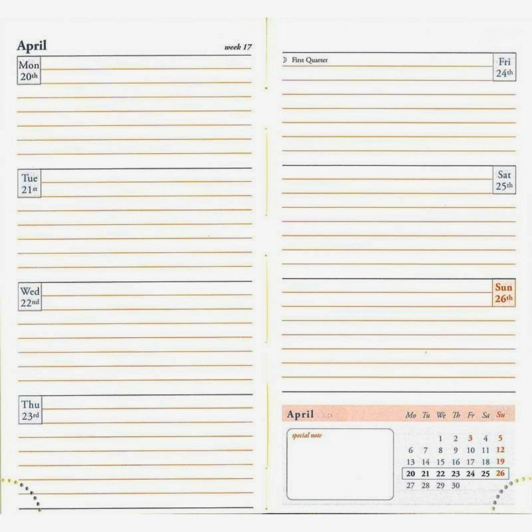 Slim Annual Diary Week To View - 2027 - Tucson x 1pc Assortment