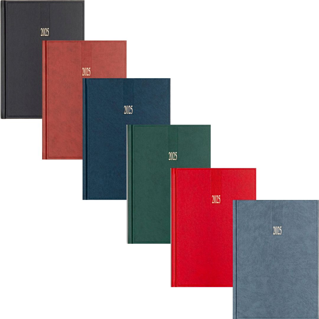 A5 Hardbound 2025 Day Per Page Maltese Diary - Various Colours x1pc