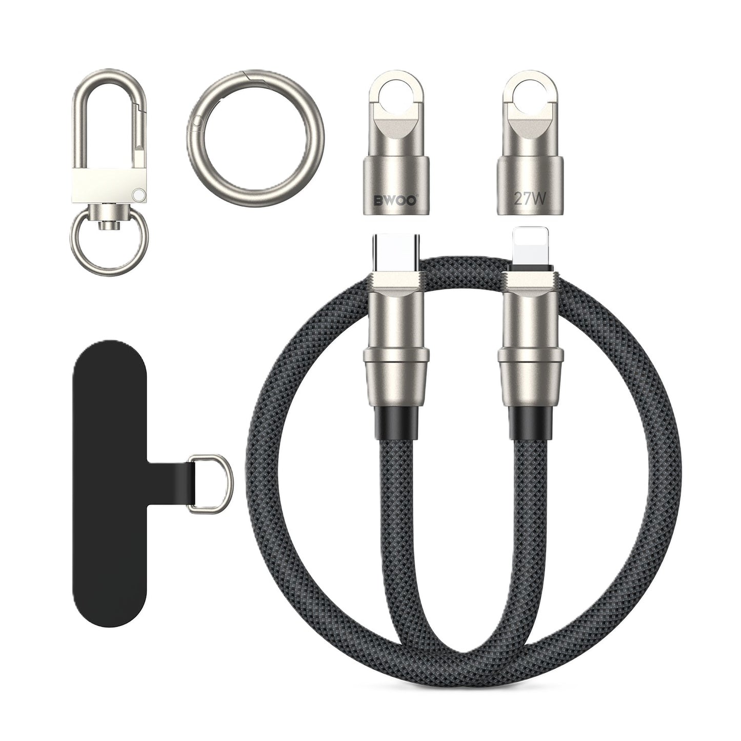 Bwoo Phone Lanyard Built-in USB-C to Lightning Charging Cable 2in1 27W 1.2M