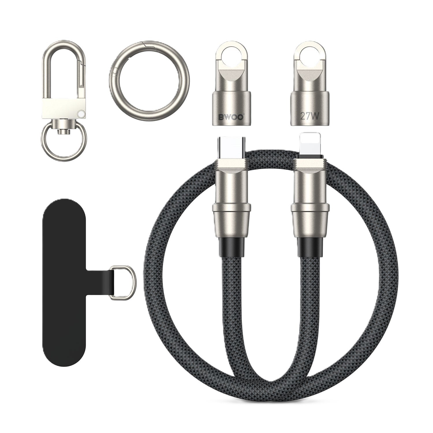 Bwoo Phone Lanyard Built-in USB-C to Lightning Charging Cable 2in1 27W 1.2M