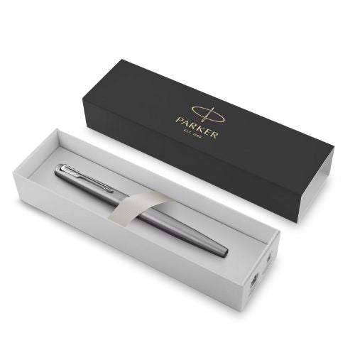 Parker Jotter Fountain Pen Blue Ink - Stainless Steel & Chrome Trim
